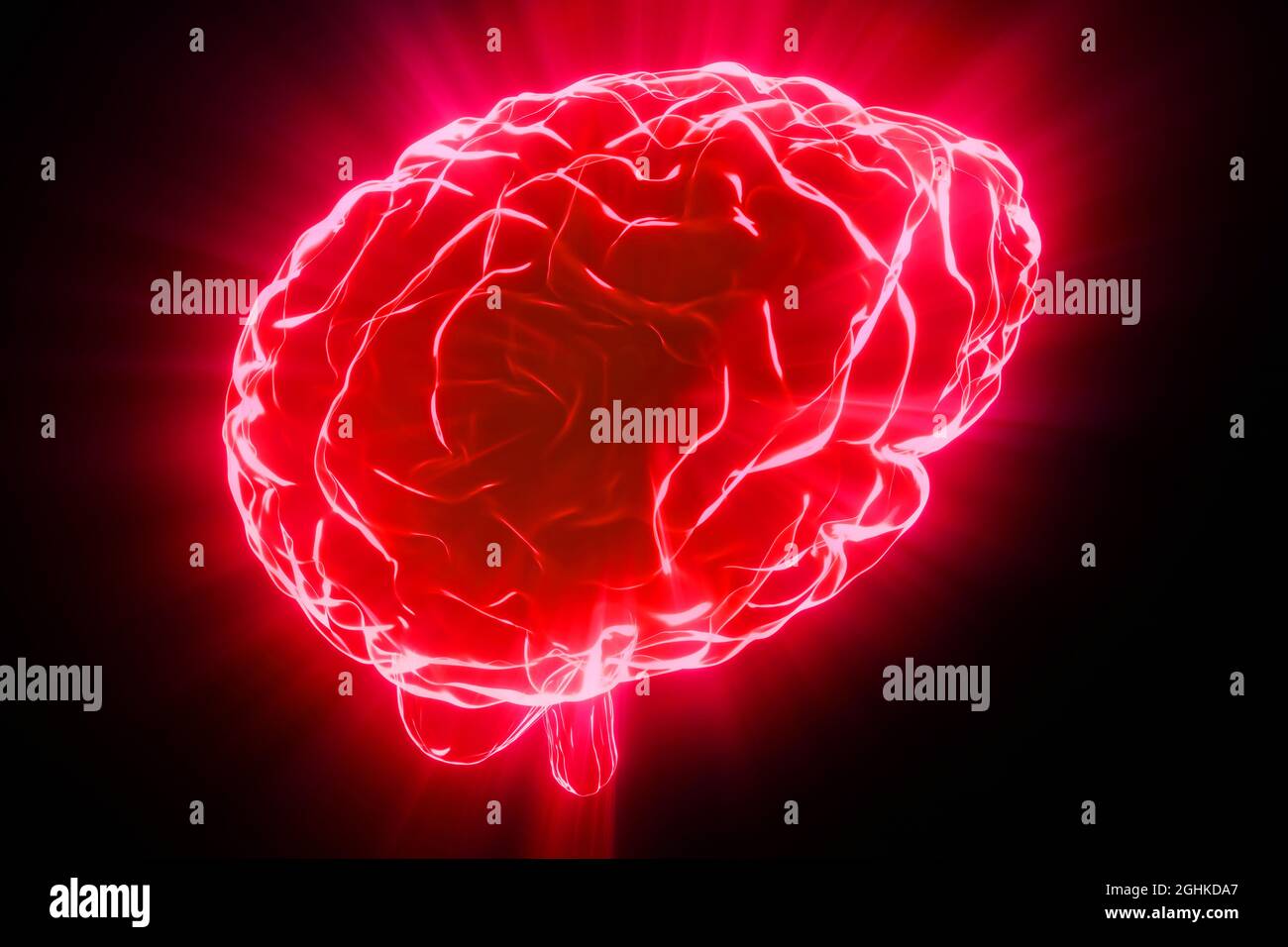 Human brain isolated on black background - 3D illustration Stock Photo ...