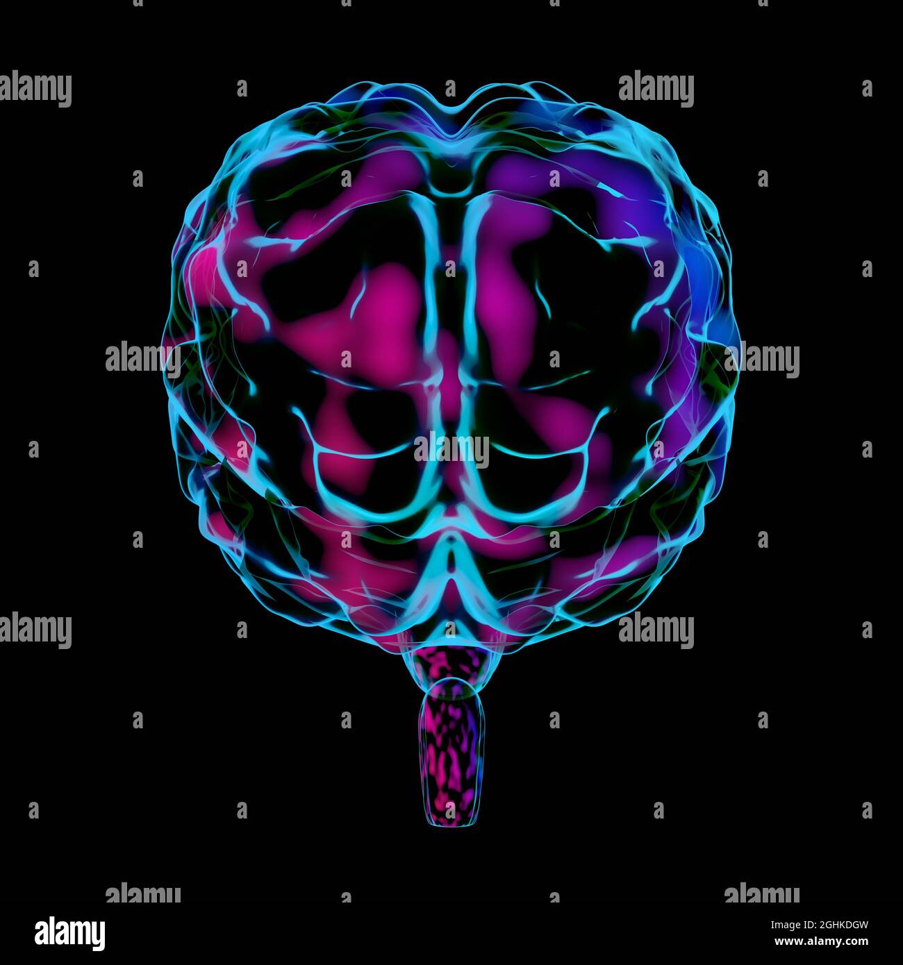 Human brain isolated on black background - 3D illustration Stock Photo ...
