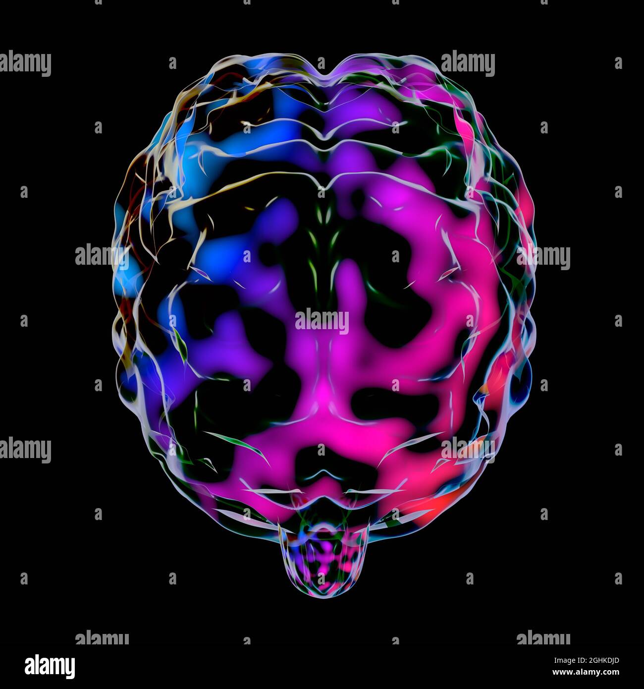 Human brain isolated on black background - 3D illustration Stock Photo ...