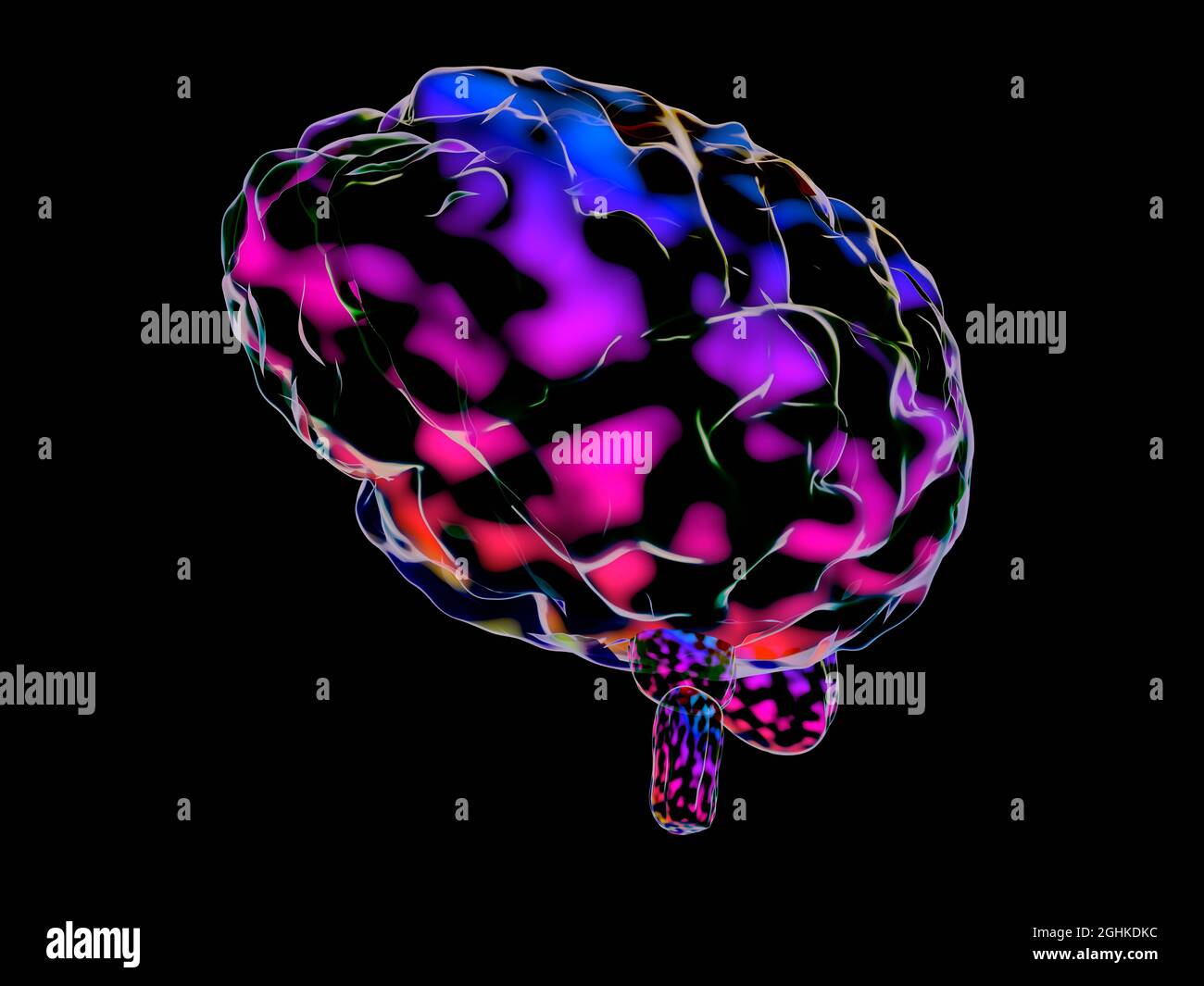 Human brain isolated on black background - 3D illustration Stock Photo ...