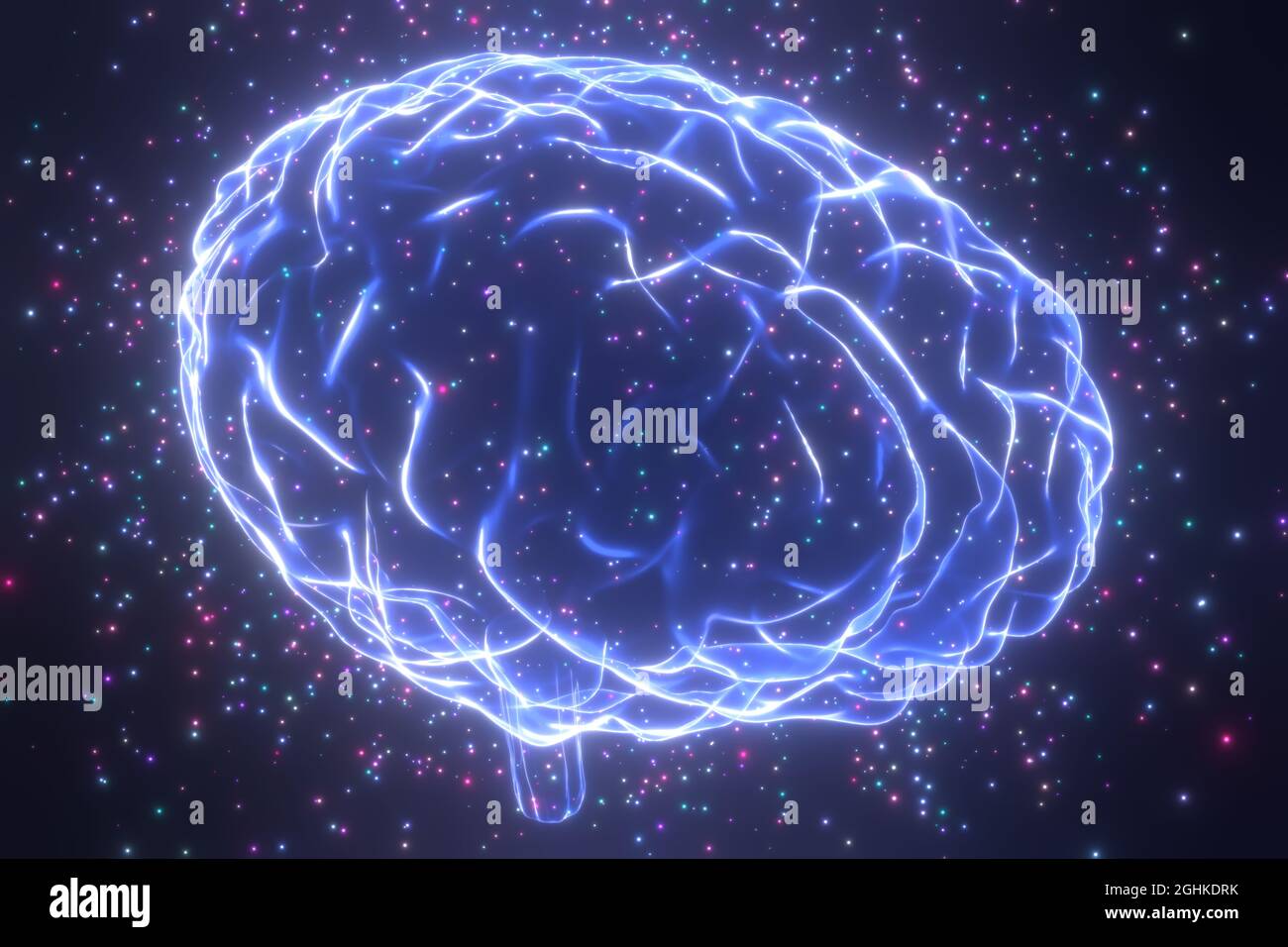 Human brain isolated on black background - 3D illustration Stock Photo ...