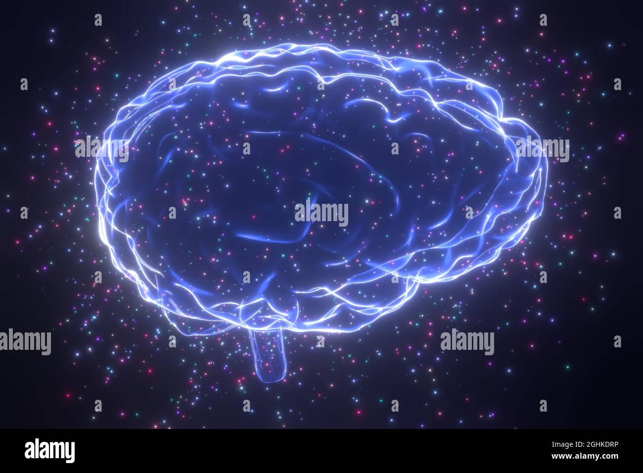 Human brain isolated on black background - 3D illustration Stock Photo ...