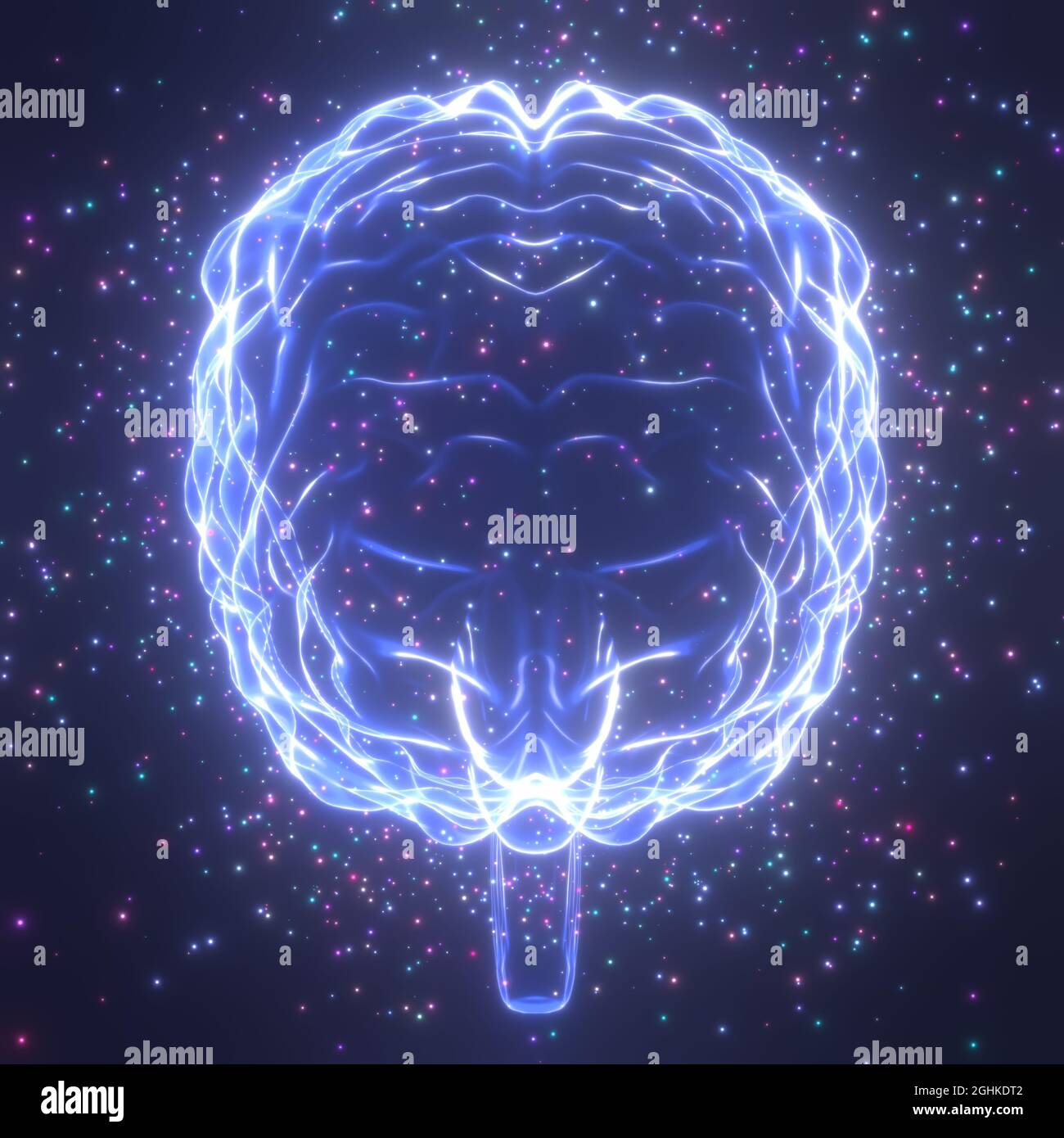Human brain isolated on black background - 3D illustration Stock Photo ...