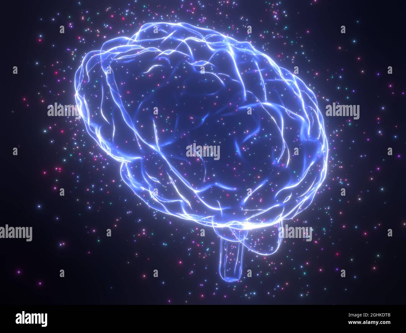 Human brain isolated on black background - 3D illustration Stock Photo ...