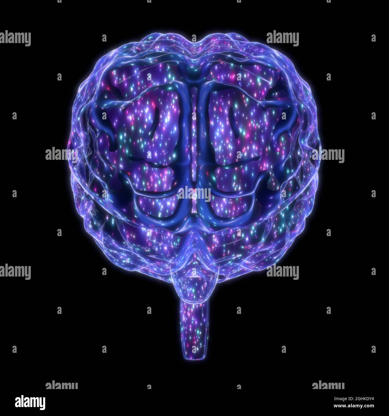 Human brain isolated on black background - 3D illustration Stock Photo ...