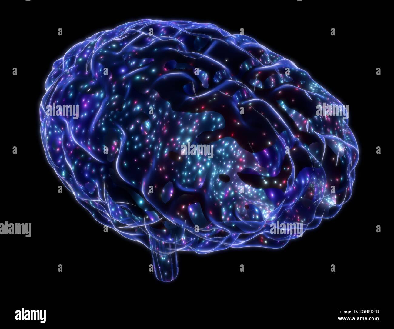 Human brain isolated on black background - 3D illustration Stock Photo ...
