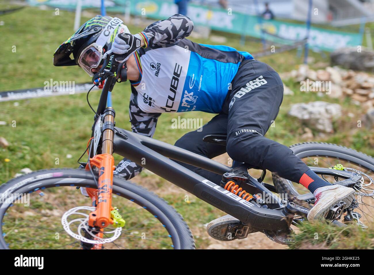 Lenzerheide, Schweiz. 3. September 2021. Danny Hart GBR from CUBE FACTORY  RACING während der Downhill Qualifikation der Herren am UCI Mountain Bike  We Stock Photo - Alamy