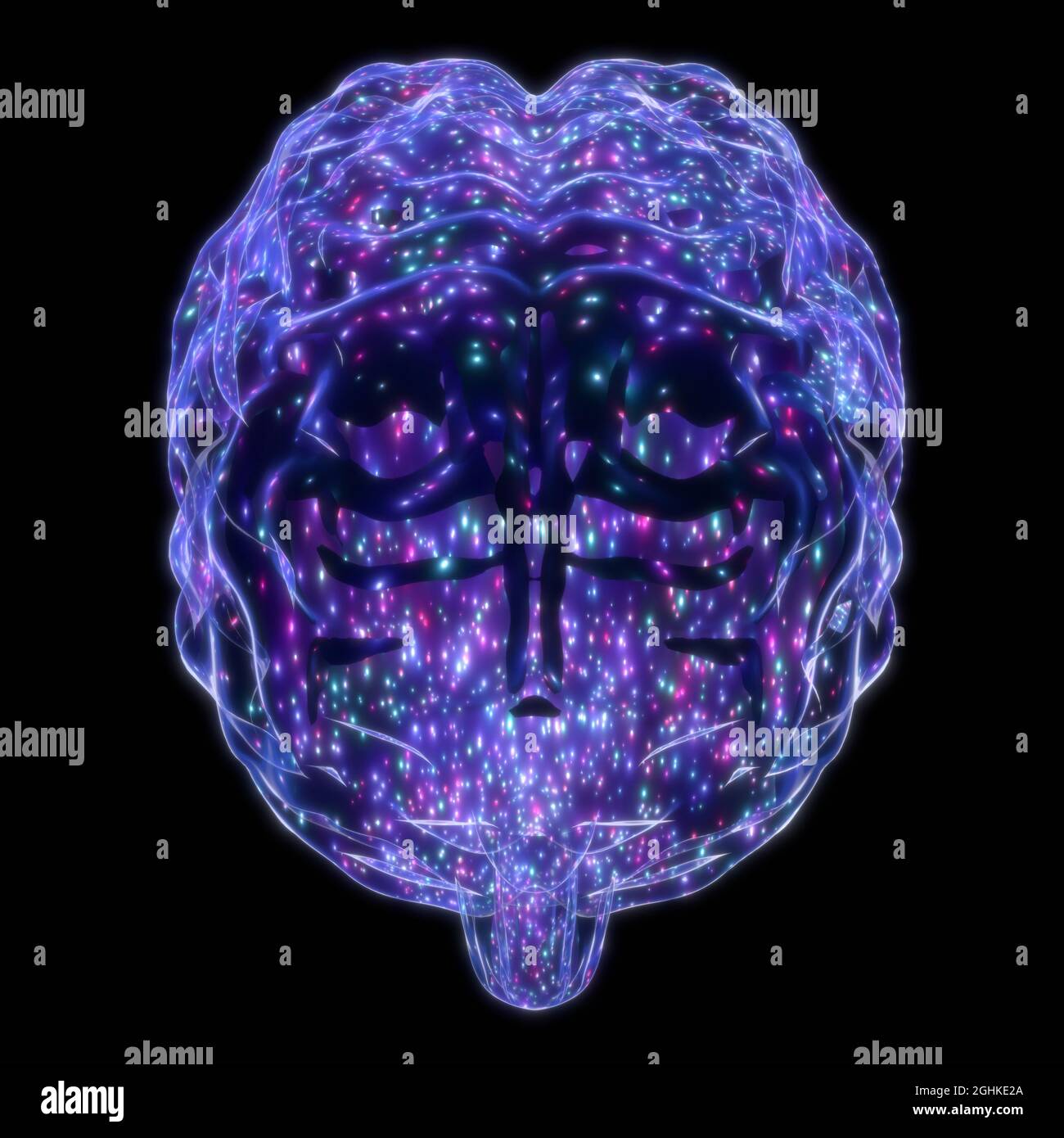 Human brain isolated on black background - 3D illustration Stock Photo ...