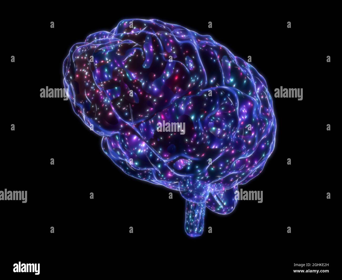 Human brain isolated on black background - 3D illustration Stock Photo ...