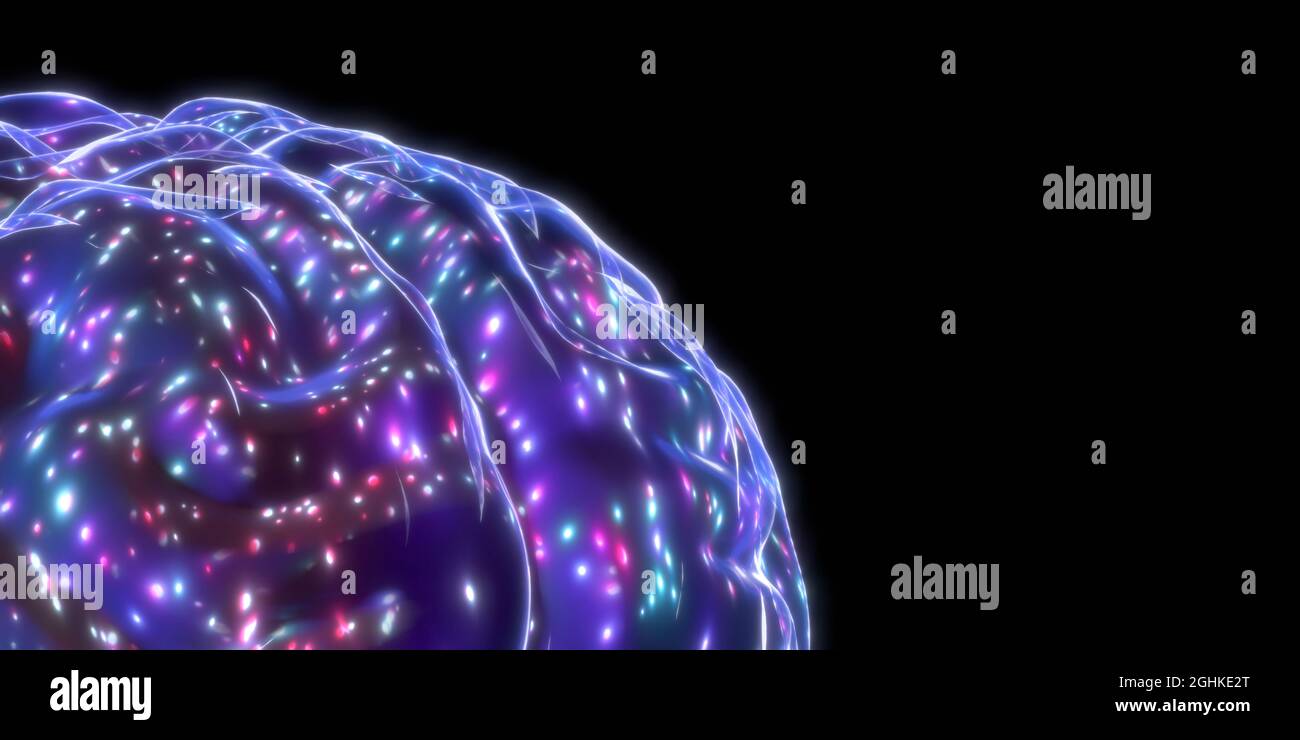 Human brain isolated on black background - 3D illustration Stock Photo ...
