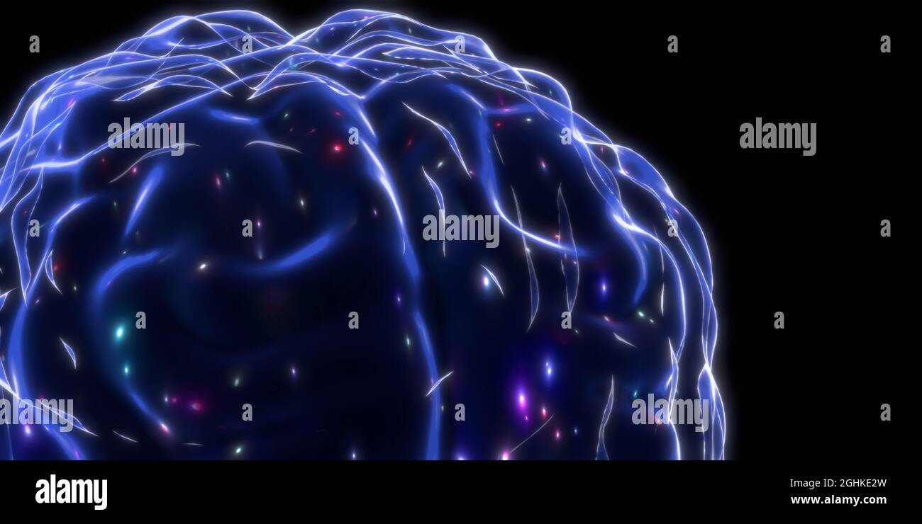 Human brain isolated on black background - 3D illustration Stock Photo ...
