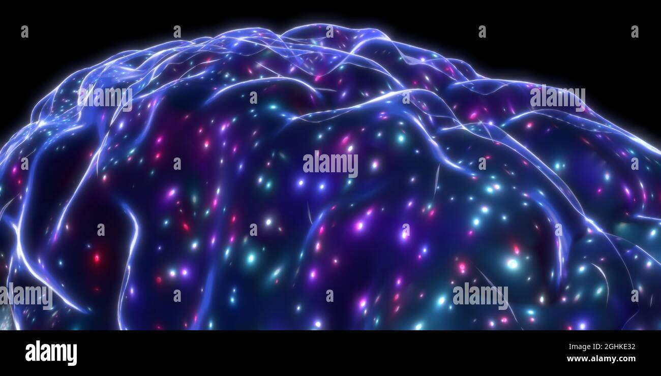Human brain isolated on black background - 3D illustration Stock Photo ...