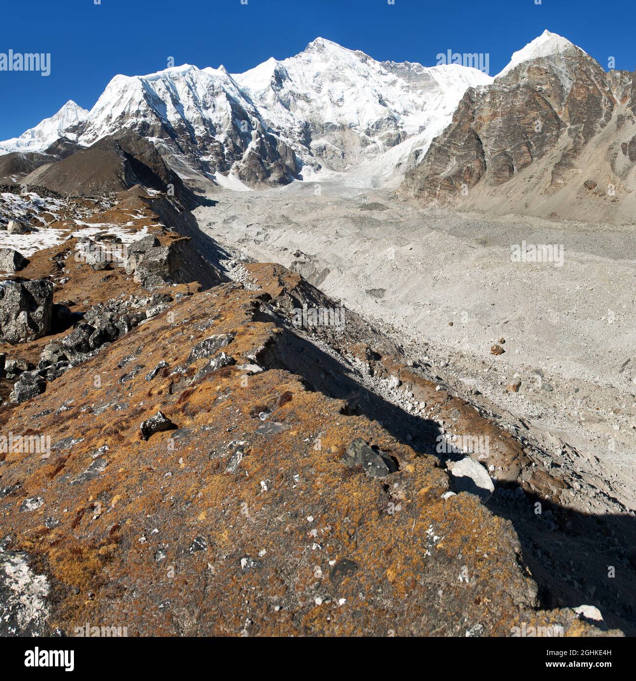 Panoramic view of mount Cho Oyu, one of the highest mountain in the