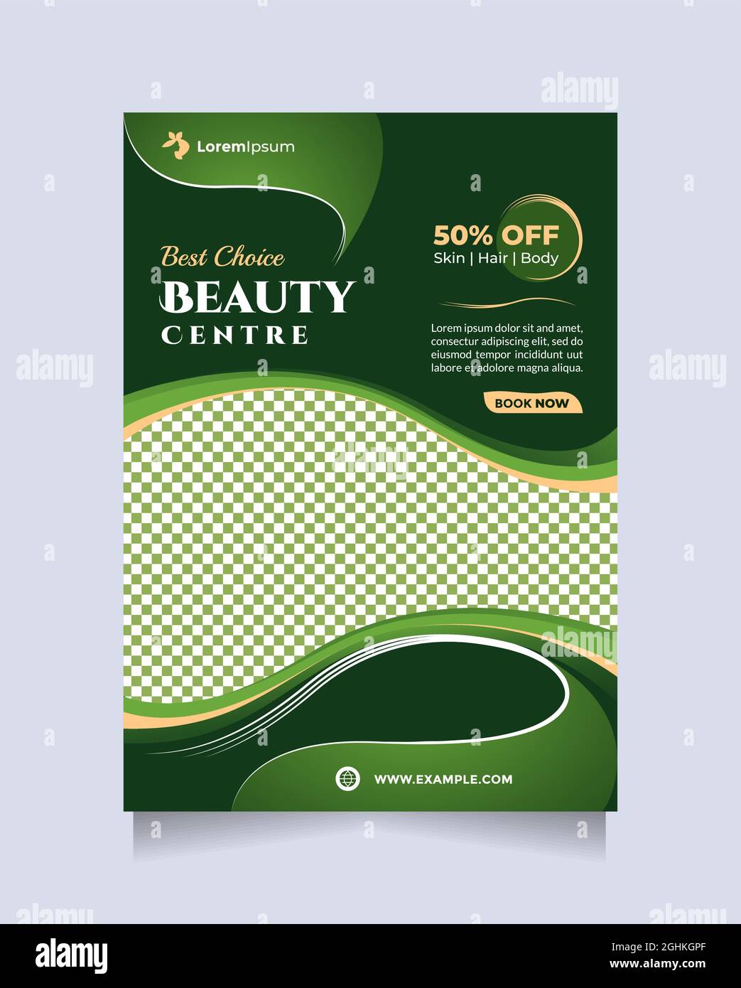 Beauty center service concept flyer and brochure template with a4 size.  Concept of professional hair beauty treatment, hair style, cosmetic sale,  etc Stock Vector Image & Art - Alamy