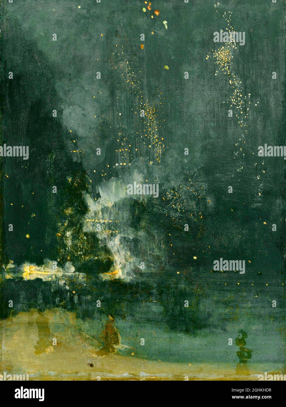 James McNeill Whistler artwork entitled Nocturne in Black and Gold - The Falling Rocket - 1875 Stock Photo