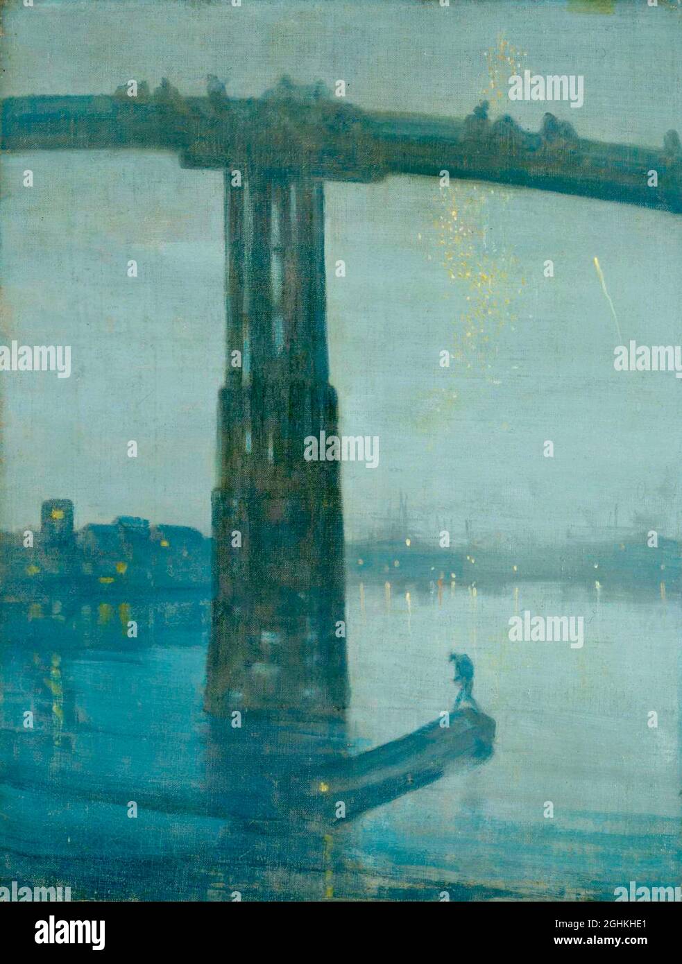 Nocturne: Blue and Gold - Old Battersea Bridge c.1872-5 James Abbott McNeill Whistler Stock Photo