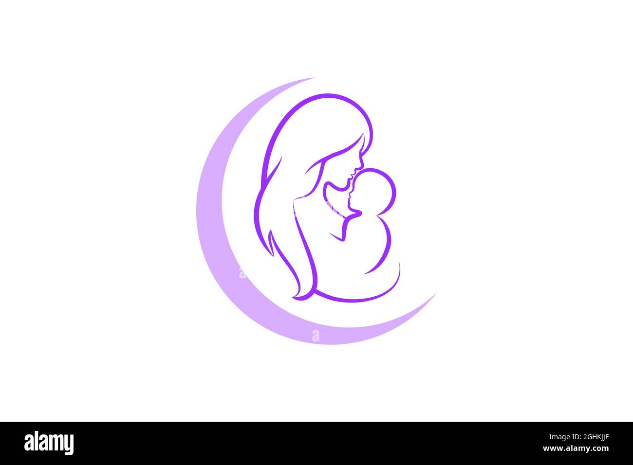 Mother and baby logo vector symbol. Mom hugs her child logo ...