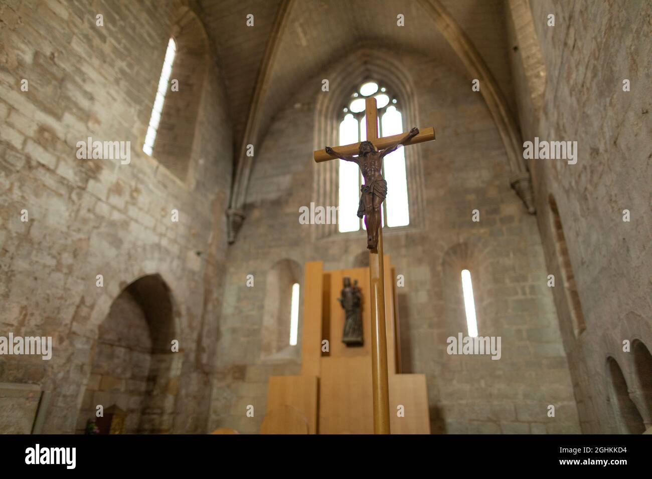 Vallbona Abbey or the Monastery of Santa Maria de Vallbona. Vallbona de les Monges, Urgell, Lleida, Catalonia, Spain, Europe. Stock Photo