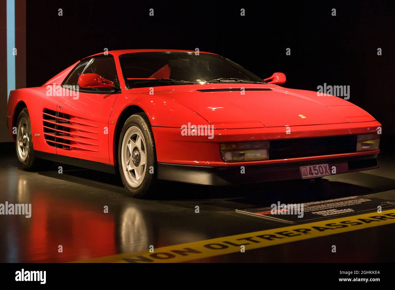 Torino, Italy - August 13, 2021: Ferrari Testarossa showcased at the National Automobile Museum (MAUTO) in Torino, Italy. Stock Photo