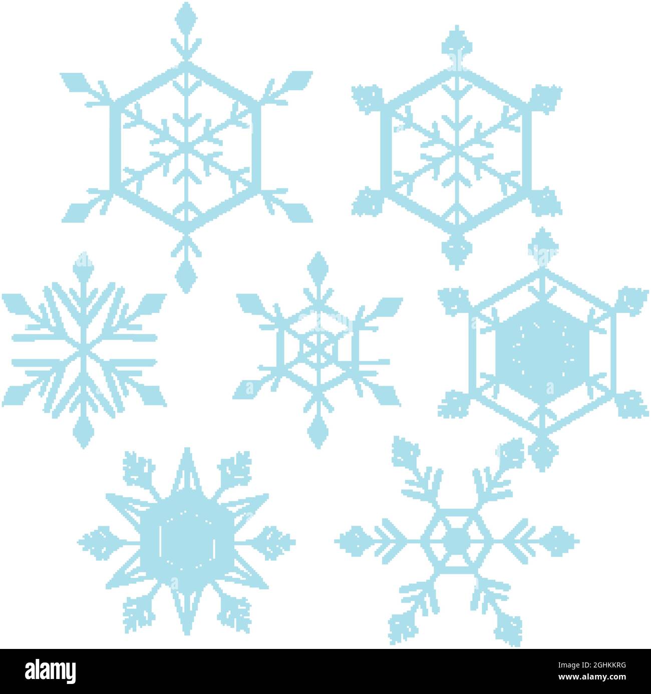 Set of snowflake design for decor illustration Stock Vector