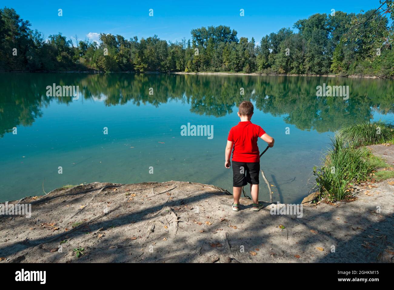 Italy, Lombardy, Ricengo, Lake of the Reflections, Chosen by the Director Luca Guadagnino for the Bathroom Scene of the Film Call Me by Your Name Stock Photo