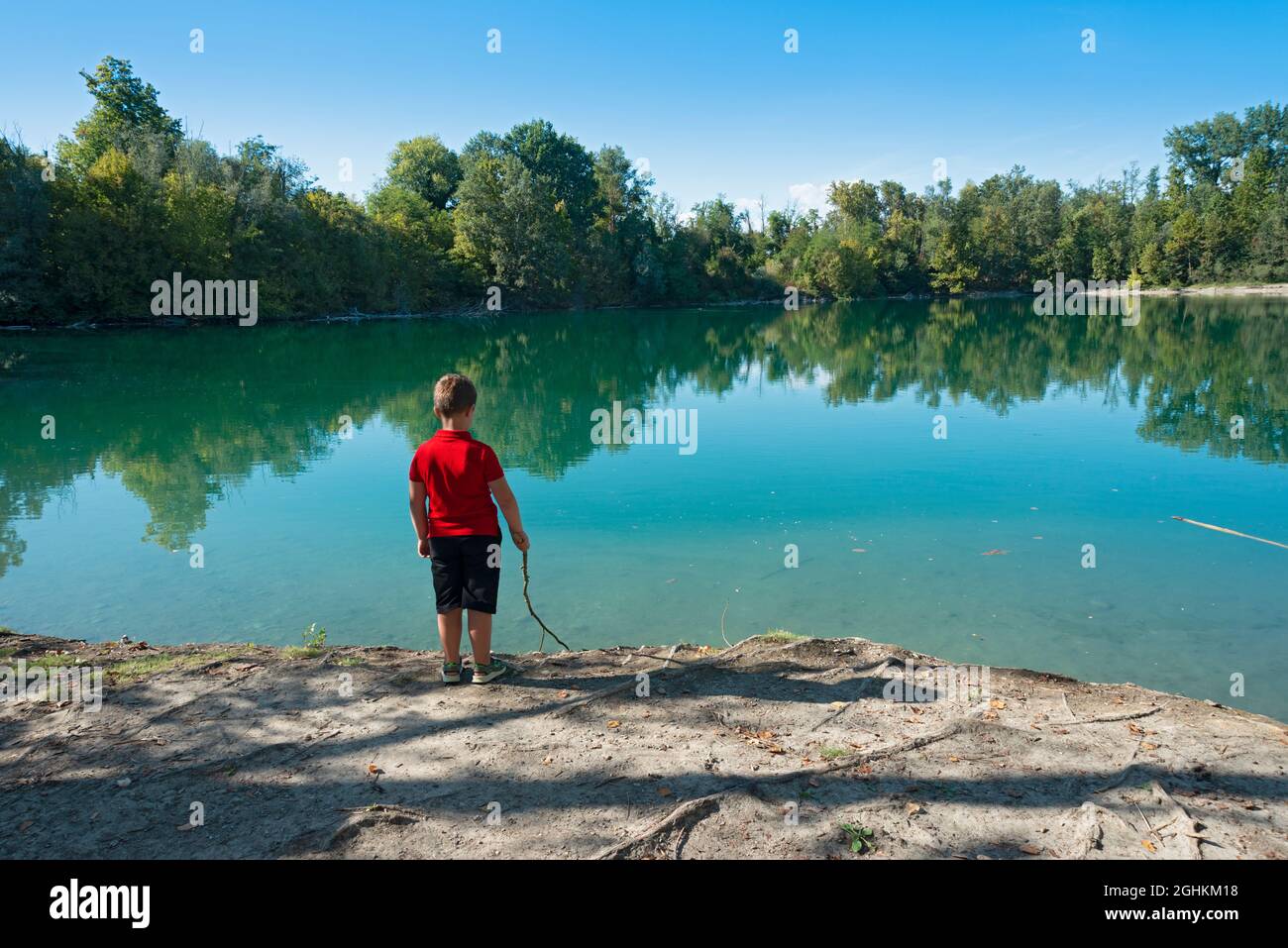 Italy, Lombardy, Ricengo, Lake of the Reflections, Chosen by the Director Luca Guadagnino for the Bathroom Scene of the Film Call Me by Your Name Stock Photo