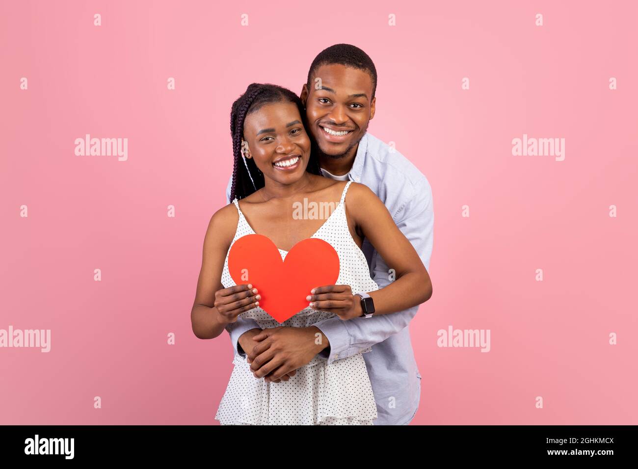 Loving Young Black Couple Embracing in Bed Stock Photo - Image of
