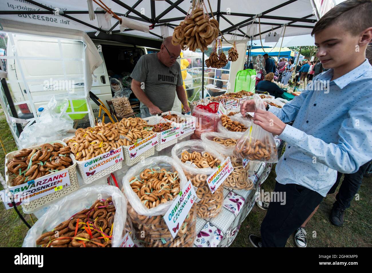 Rustic fair at a religious indulgence fest in Central Poland. Stock Photo