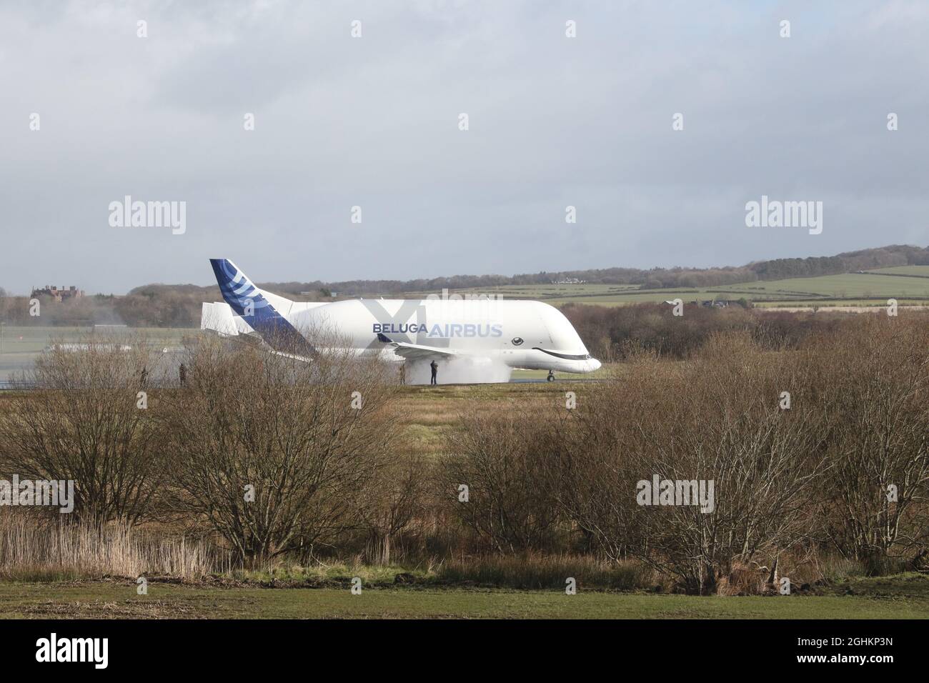 Glasgow Prestwick Airport , Ayrshire, Scotland. UK 11 Mar 2020. Airbus A300-600ST known as the Beluga on a training exercise Stock Photo
