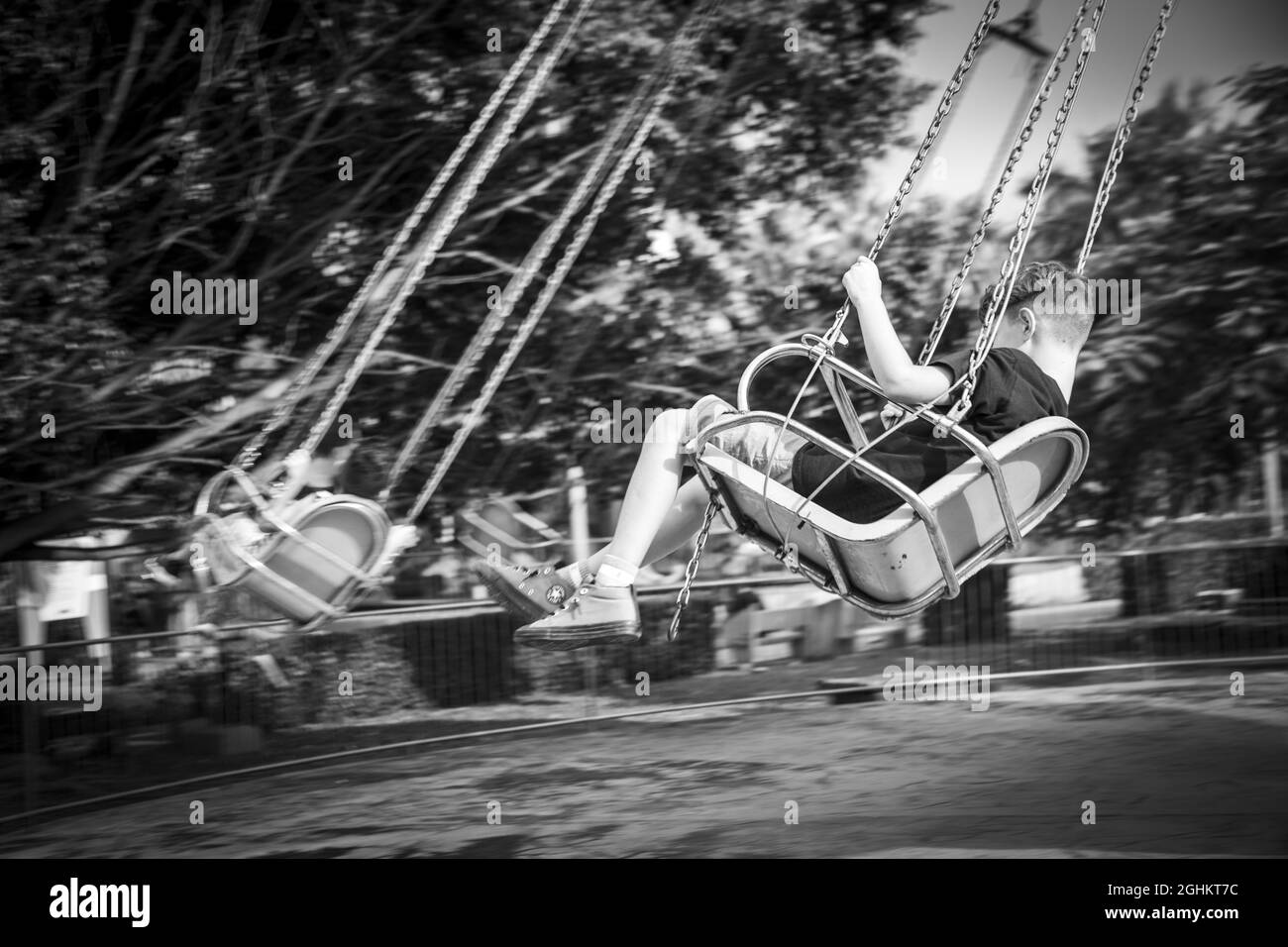Child amusement park Black and White Stock Photos & Images - Alamy