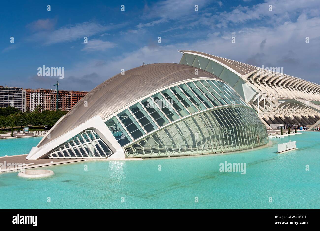L'Hemisfèric (Hemisferic planetarium), City of Arts and Sciences (Ciudad de las Artes y las Ciencias), Valencia, Spain Stock Photo