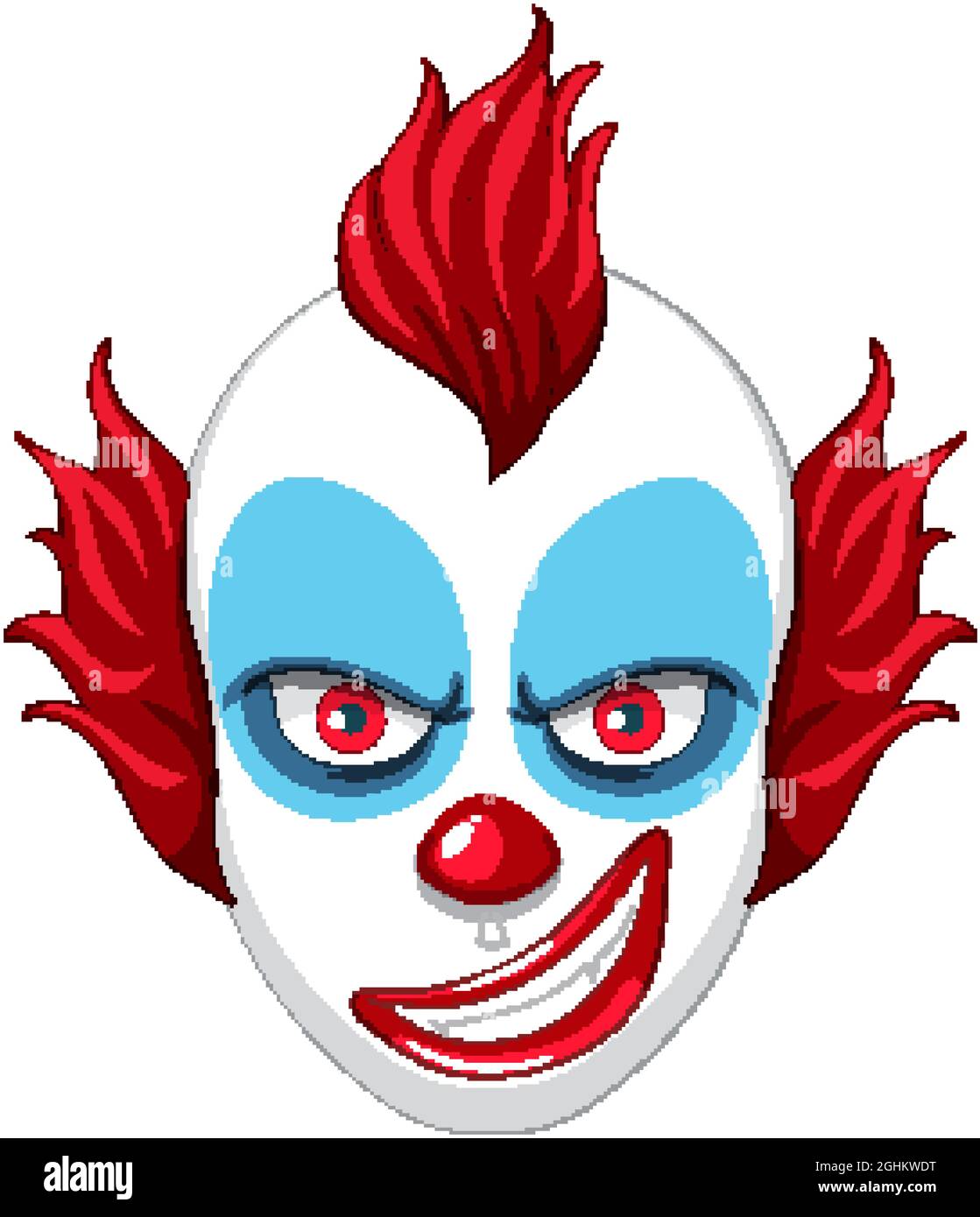 Creepy clown face on white background illustration Stock Vector Image ...