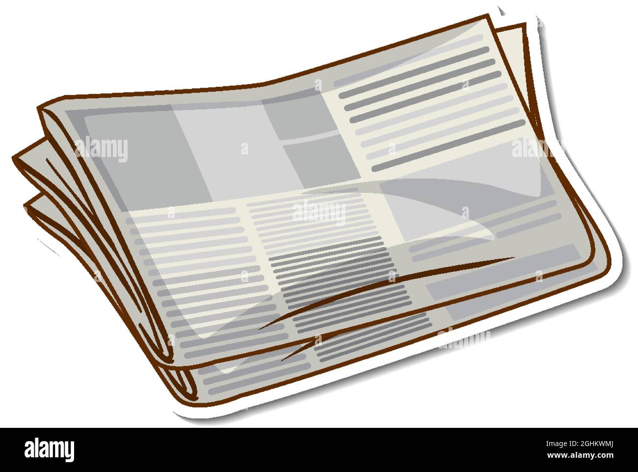 Sticker newspaper on white background illustration Stock Vector Image