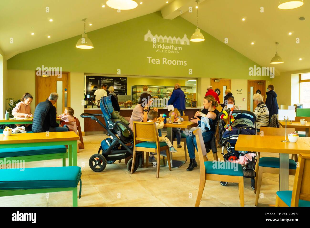 Interior of the Tea rooms at the Kirkleatham Walled Garden visitor attraction Stock Photo