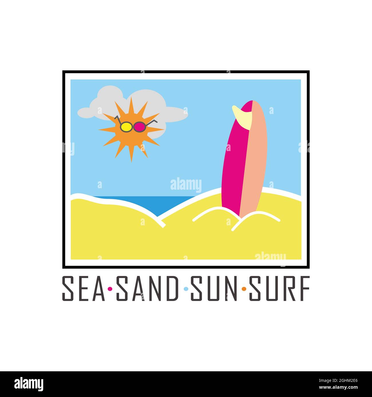 tourism activity on the beach Stock Vector
