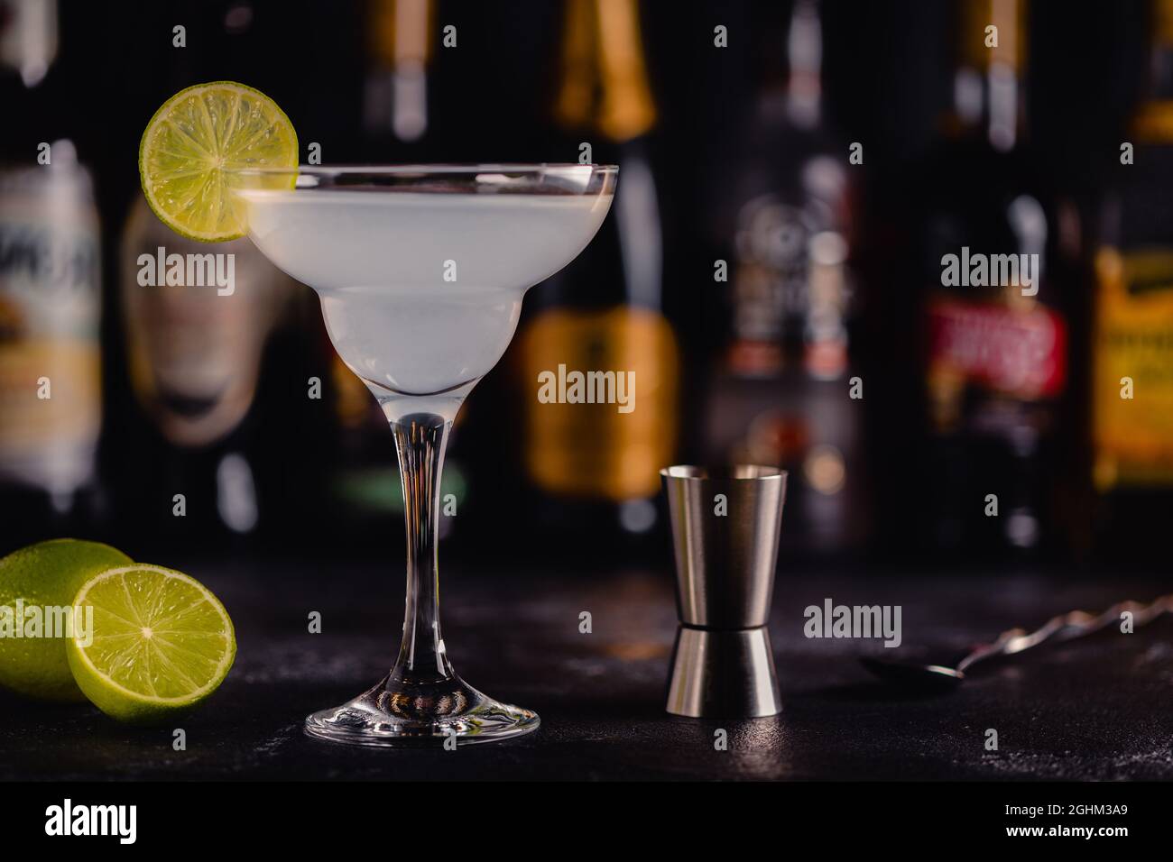 Cocktail Daiquiri with rum, lime juice and sugar. Traditional Cuban drinks  Stock Photo - Alamy