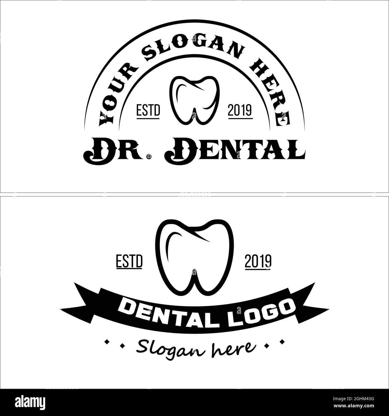 Dental clinic icon tooth emblem logo design Stock Vector Image & Art