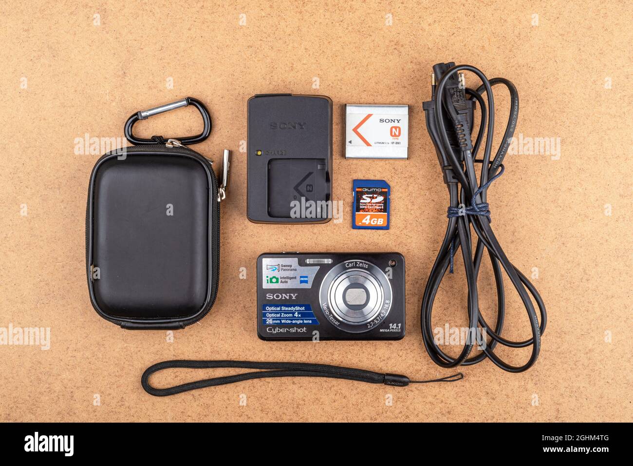 Moscow, Russia - September 6, 2021: Kit with Sony Cyber-shot DSC 