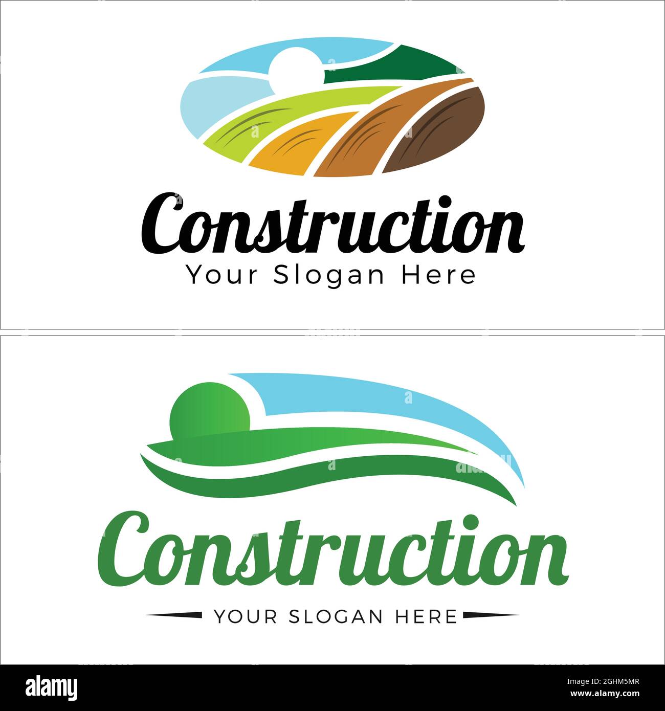 Construction building farm agriculture logo design Stock Vector Image