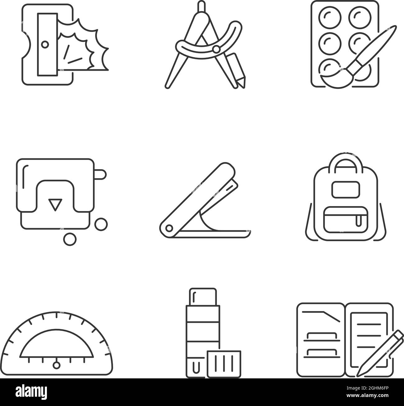 Back to school shopping linear icons set Stock Vector Image & Art - Alamy