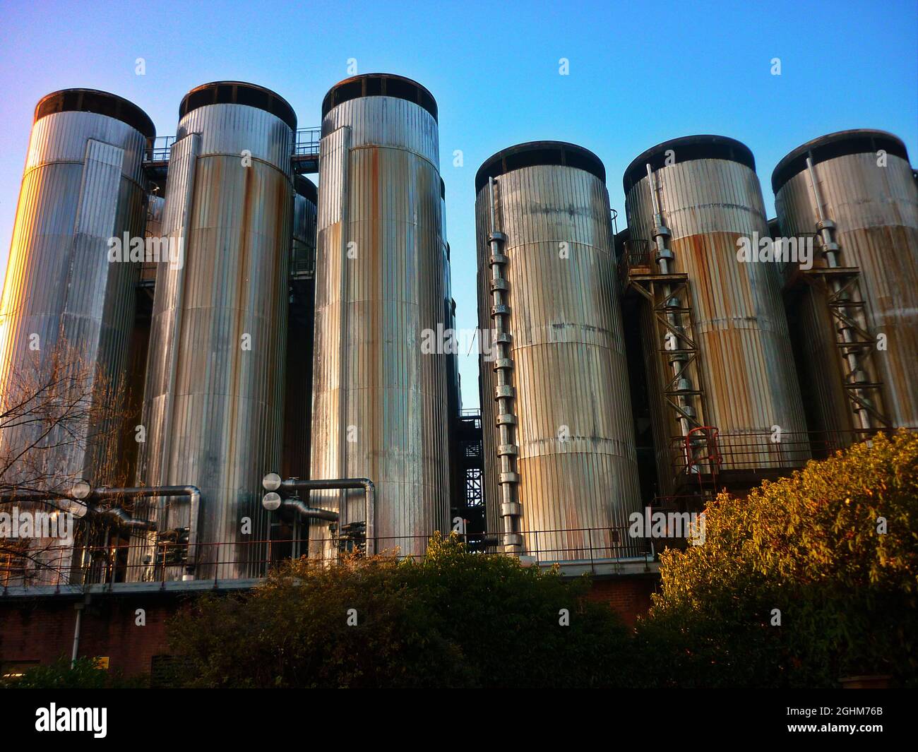 Molson Coors Brewery steel tanks in Burton on Trent, UK Stock Photo Alamy