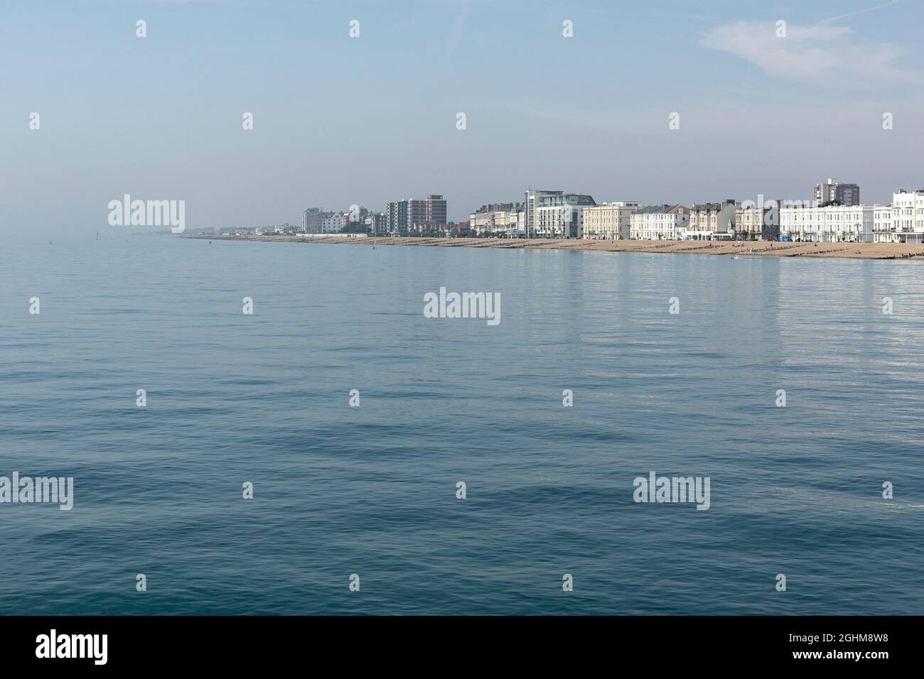 Worthing seafront from the pier, September 2021 Stock Photo