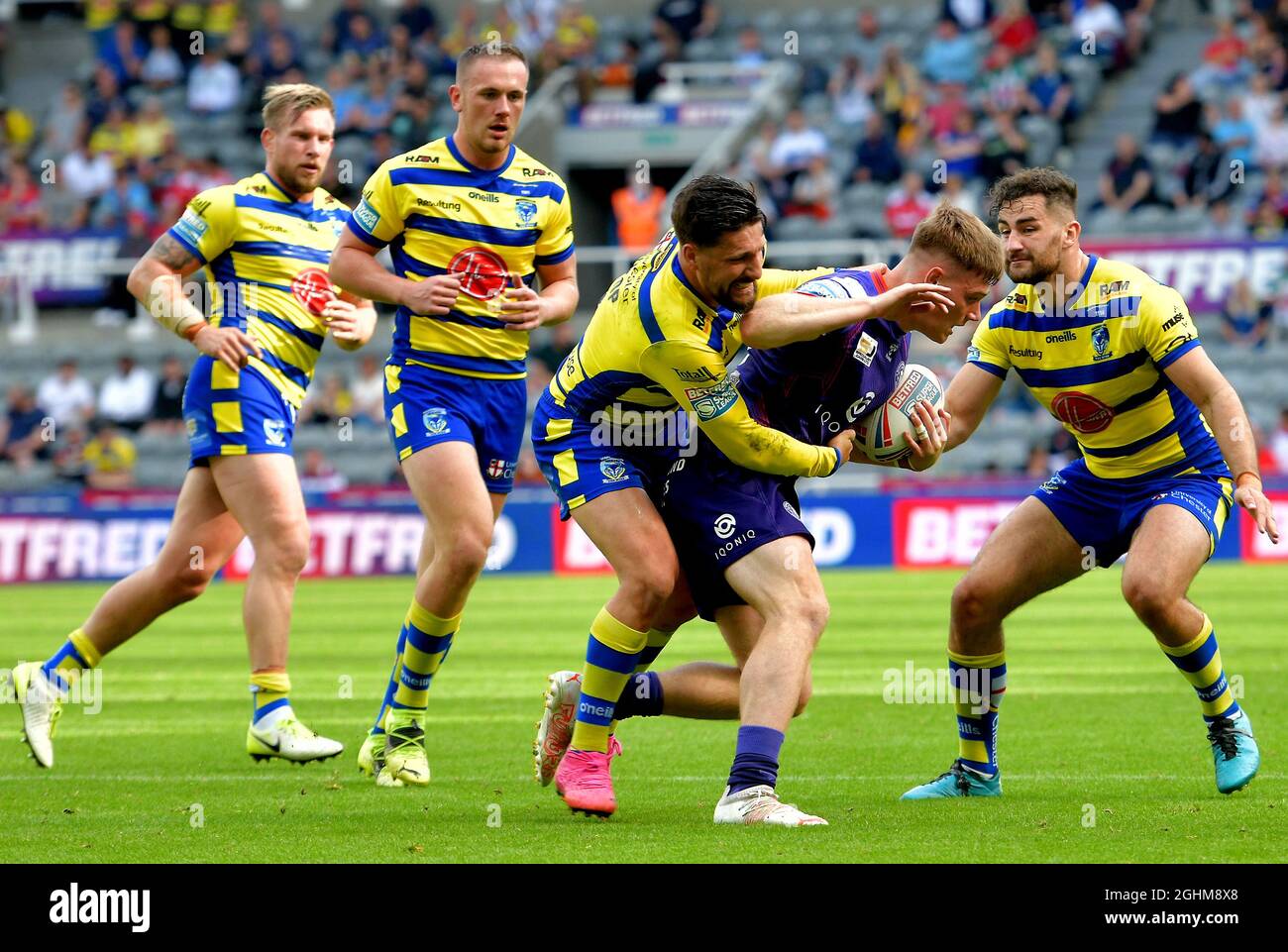 Dacia Magic Weekend Saturday 4th and 5th September 2021, Super League Rugby, Wigan Warriors v Warrington Wolves, St James Park stadium, Newcastle Stock Photo