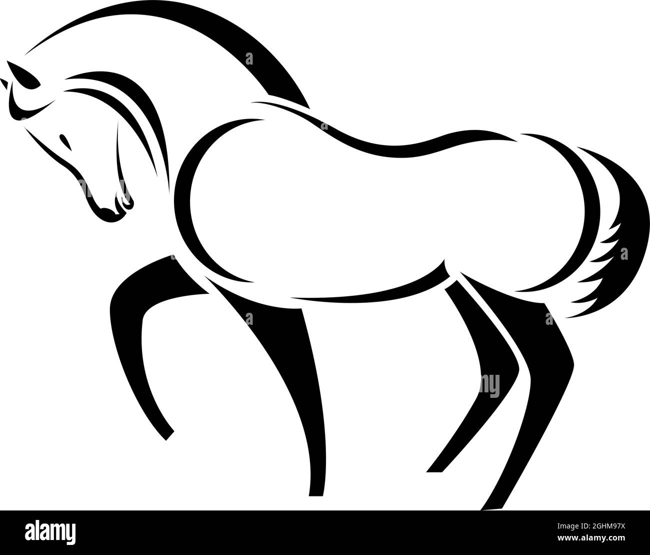 Vector head of horse on a white background. Easy editable layered vector illustration. Wild Animals. Farm Animal. Stock Vector