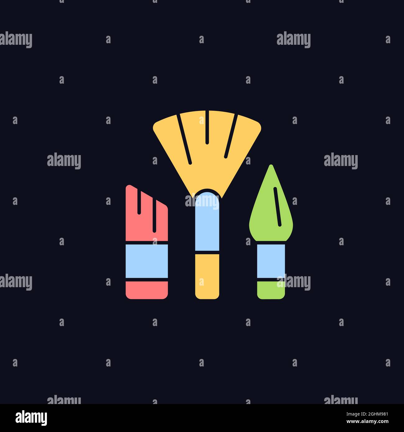 Paintbrushes RGB color icon for dark theme Stock Vector Image & Art - Alamy