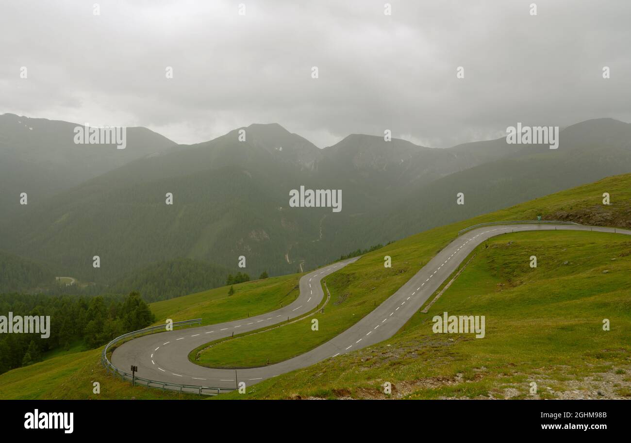 Scenic view of landscape in the rain Stock Photo - Alamy