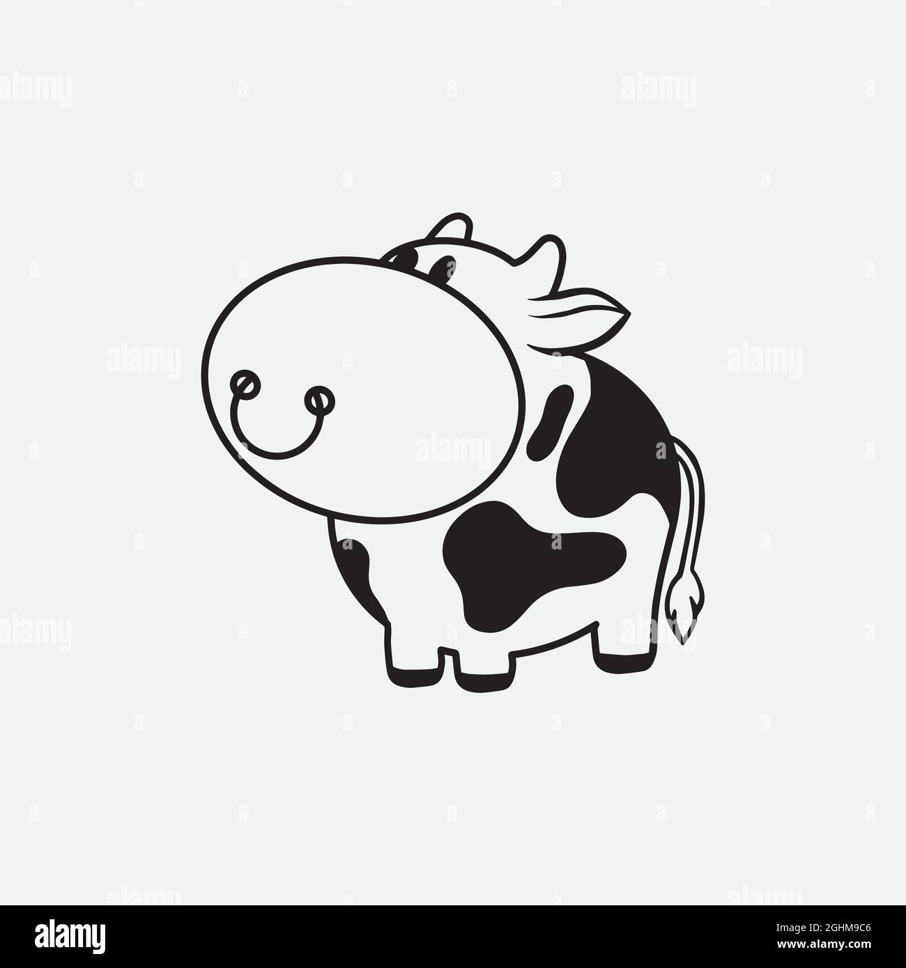 Cartoon bull isolated on a white background. For children and adults. Vector illustration. Stock Vector