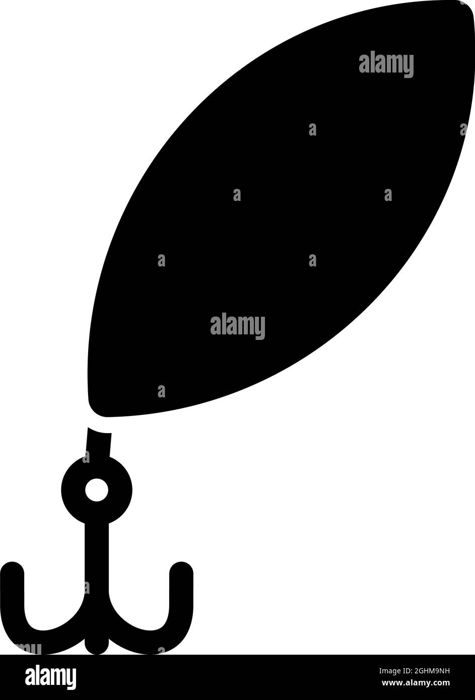 Fishing Spoon Icon. Black Stencil Design. Vector Illustration. Stock Vector