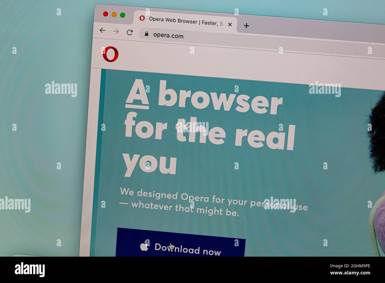 Ostersund, Sweden - May 21, 2021: Opera Web Browser website..Opera is a multi-platform web browser developed by Opera Software. Stock Photo