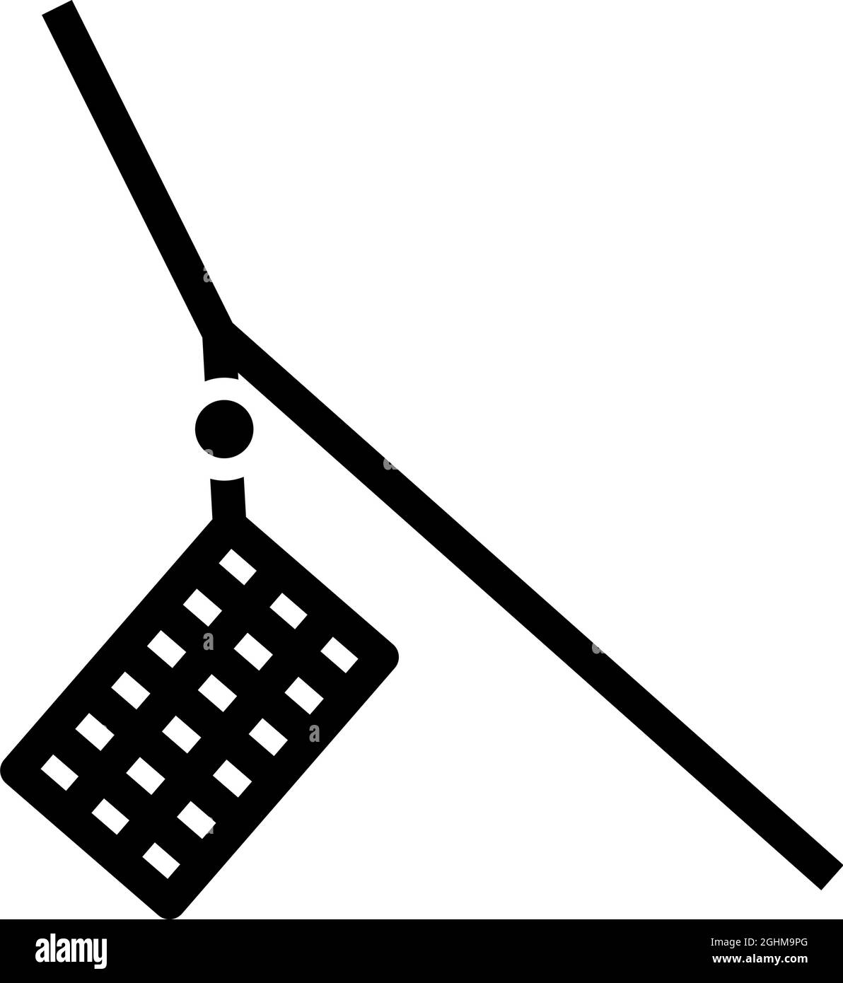 Icon Of Fishing Feeder Net. Black Stencil Design. Vector Illustration. Stock Vector